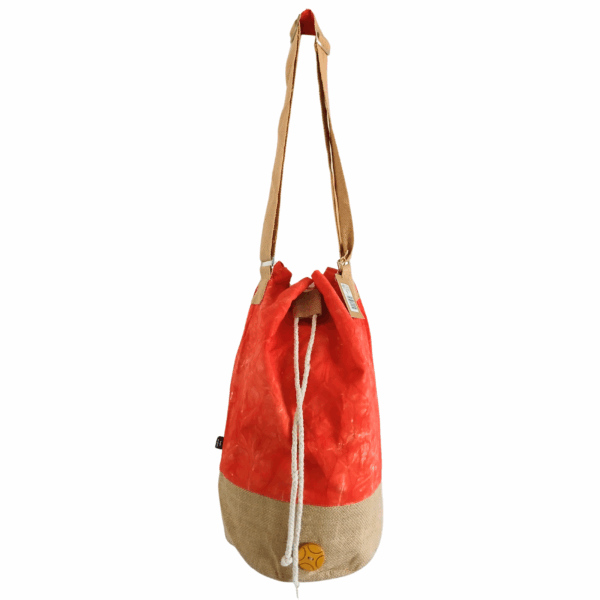 Mochila 100% Natural - Efecto Lavado Naranja - Mano Namaste - Imagen 2