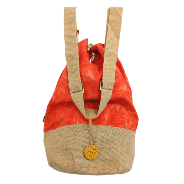 Mochila 100% Natural - Efecto Lavado Naranja - Mano Namaste - Imagen 3