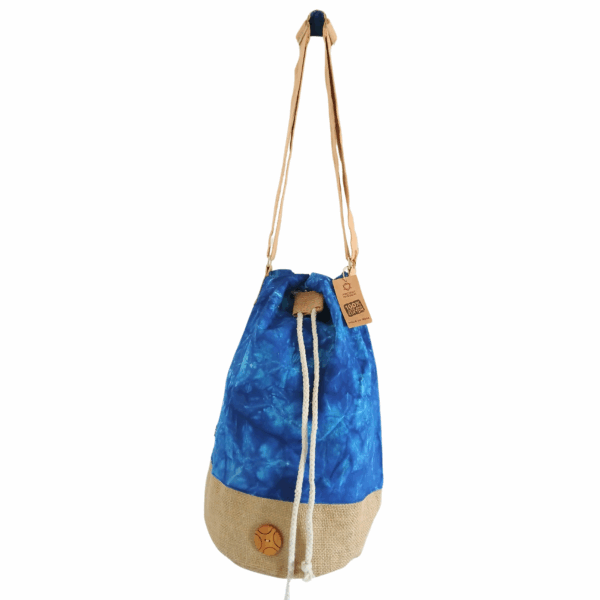 Mochila 100% Natural - Efecto Lavado Azul - Mandala - Imagen 2