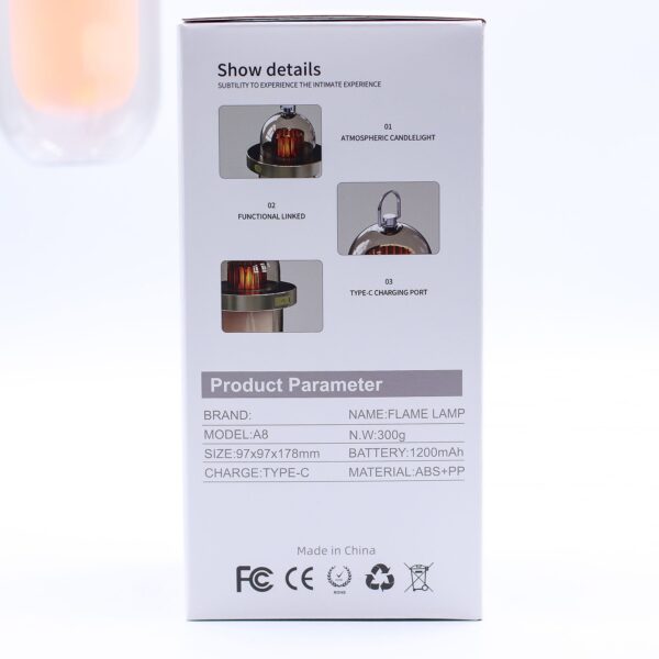 Lámpara con efecto de llama exterior - USB blanco - C recargable - Multicolor - Imagen 7