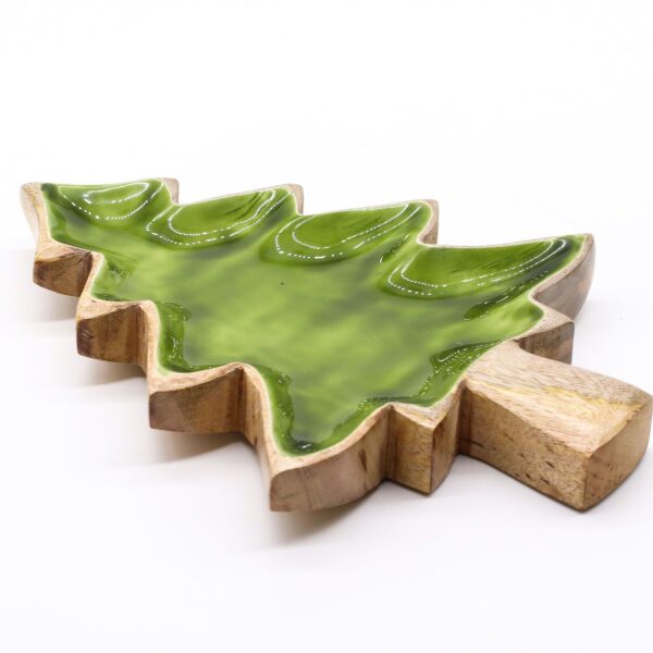 Perdido en el bosque - Tazón de madera esmaltada con diseño de árbol - 25x19 cm - Imagen 10