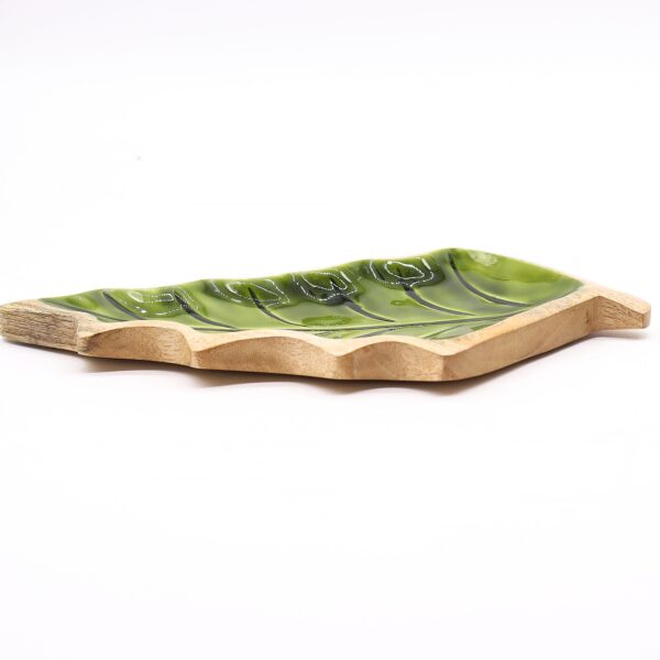 Perdido en el Bosque -  Tazón de madera con hoja esmaltada - 33x17cm - Imagen 3