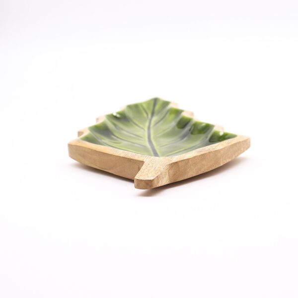 Perdido en el Bosque -  Tazón de madera con hoja esmaltada - 33x17cm - Imagen 8