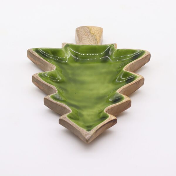 Perdido en el bosque - Tazón de madera esmaltada con diseño de árbol - 25x19 cm - Imagen 6