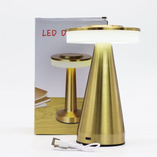 Lámpara táctil - Tallo alto de cobre - USB (C) - Recargable (400 vatios) - Imagen 4