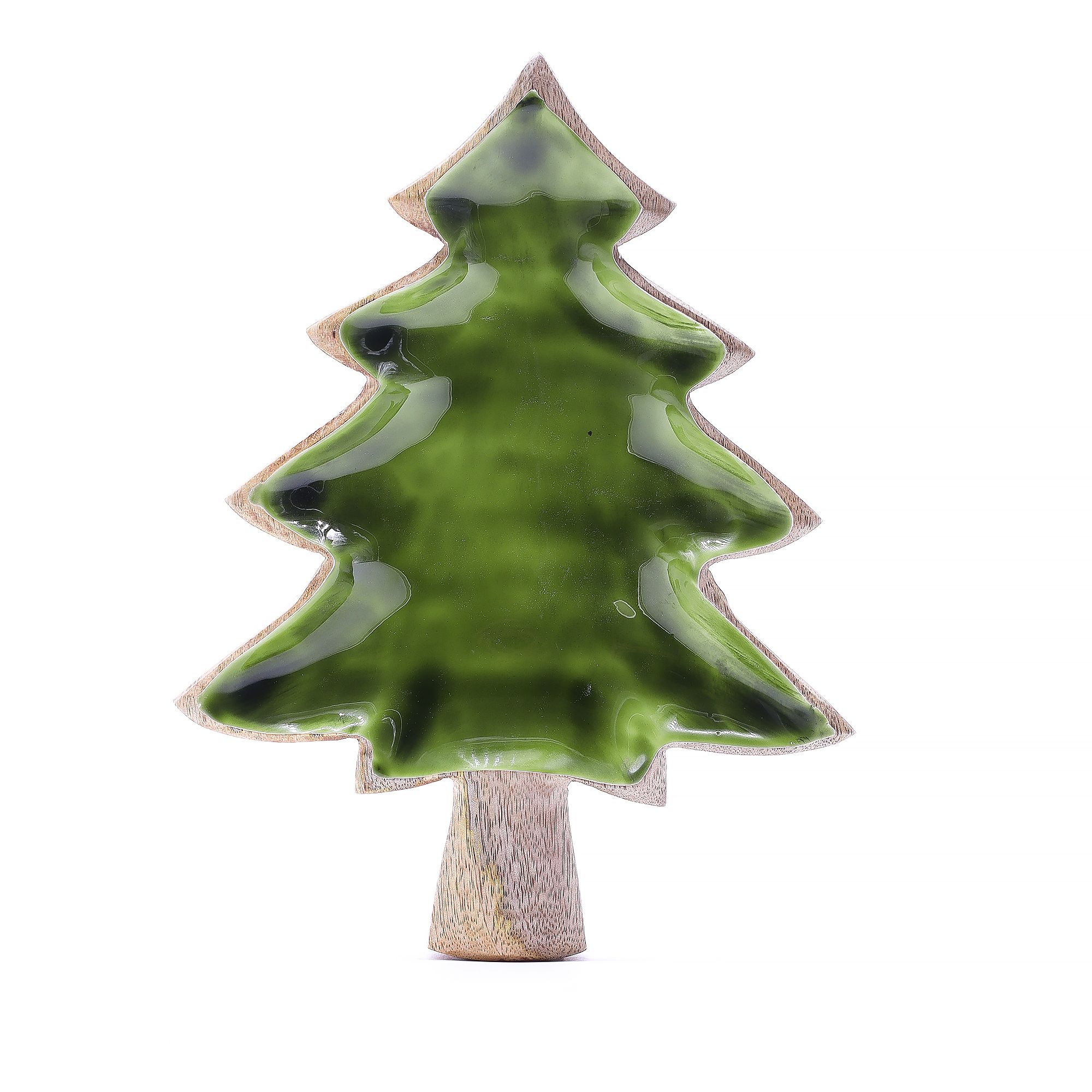 Perdido en el bosque - Tazón de madera esmaltada con diseño de árbol - 25x19 cm - Imagen 3