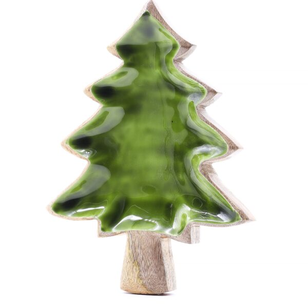 Perdido en el bosque - Tazón de madera esmaltada con diseño de árbol - 25x19 cm - Imagen 2