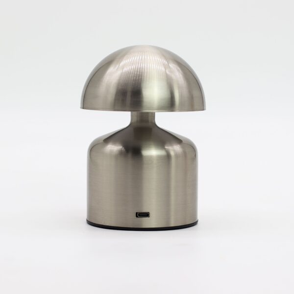 Lámpara táctil - Cúpula Champiñón Plateada - USB (C) - Recargable (400 Vatios) - Imagen 2