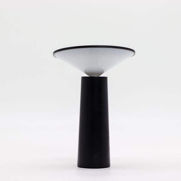 Lámpara táctil - Champiñón negro ajustable - luz con patrón USB (C) - Recargable (2000 vatios) - Imagen 2