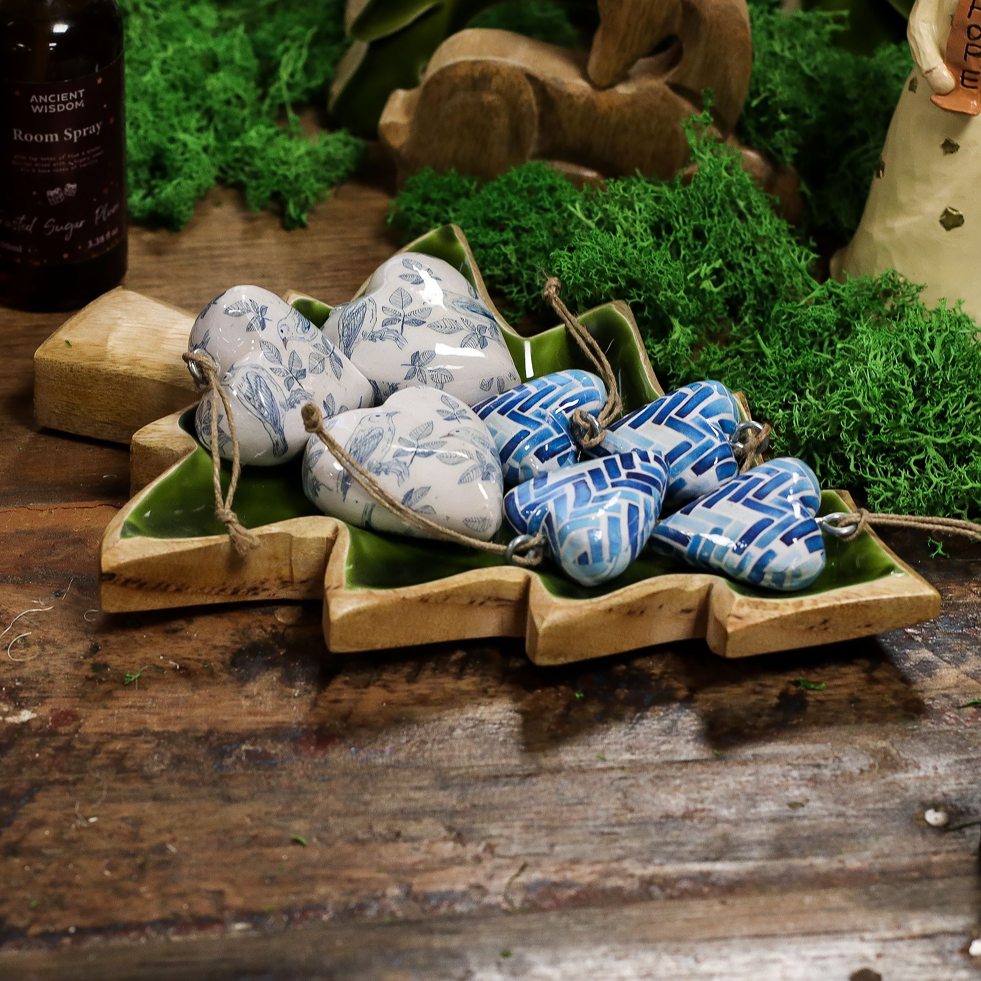 Perdido en el bosque - Tazón de madera esmaltada con diseño de árbol - 25x19 cm - Imagen 7