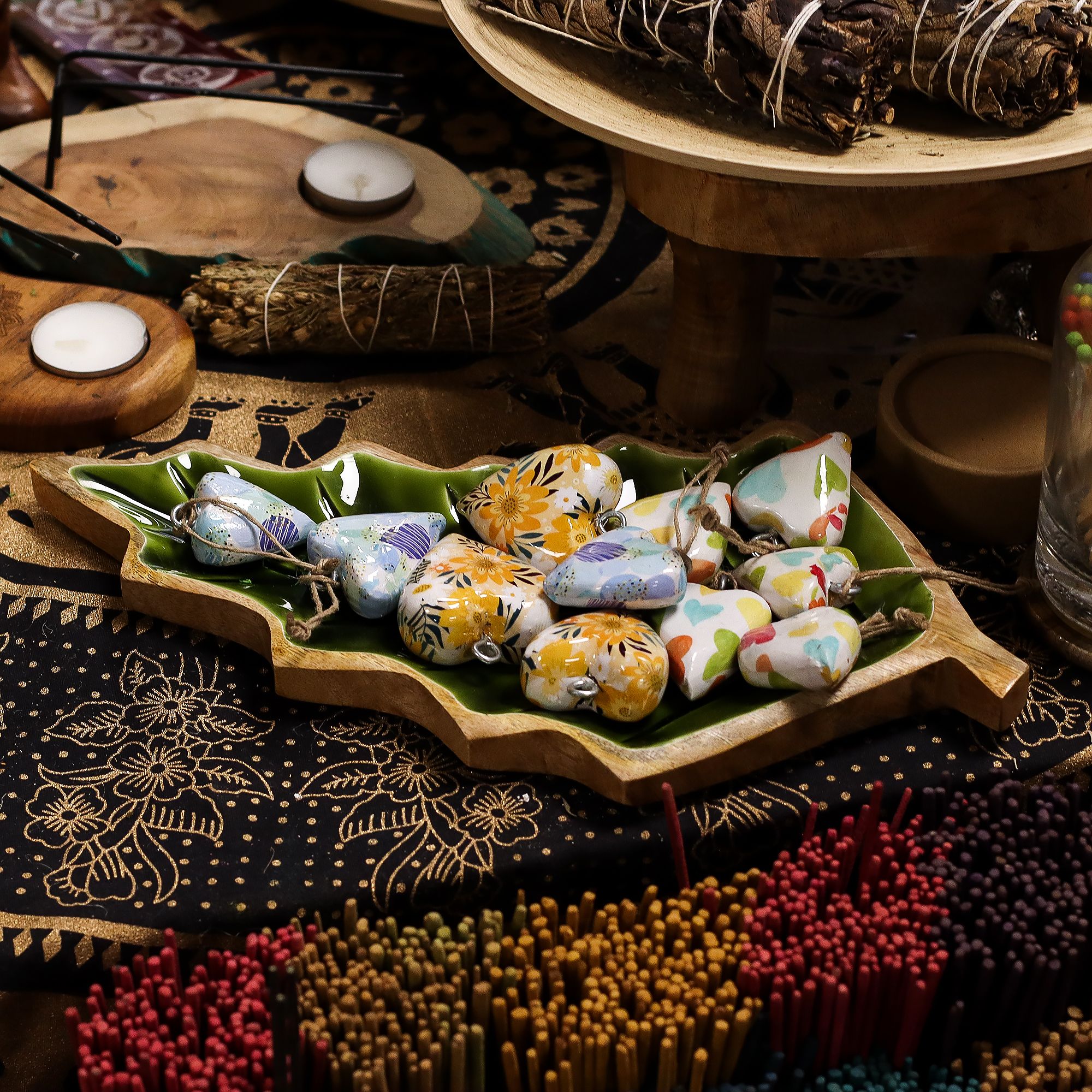 Perdido en el Bosque -  Tazón de madera con hoja esmaltada - 33x17cm - Imagen 9