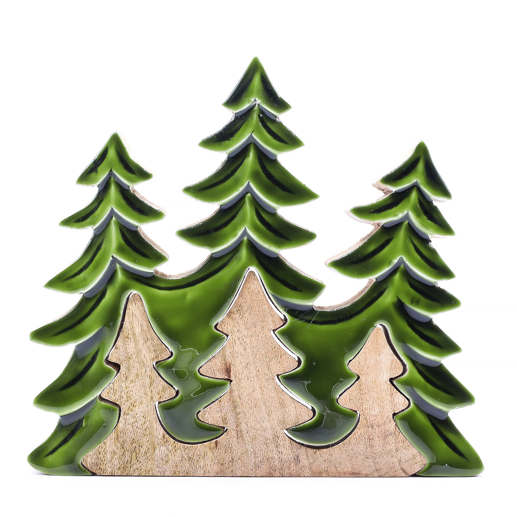 Perdido en el bosque - Decoración de madera 3D de tres árboles - 20x23 cm - Imagen 5