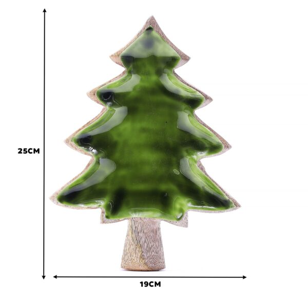 Perdido en el bosque - Tazón de madera esmaltada con diseño de árbol - 25x19 cm - Imagen 8