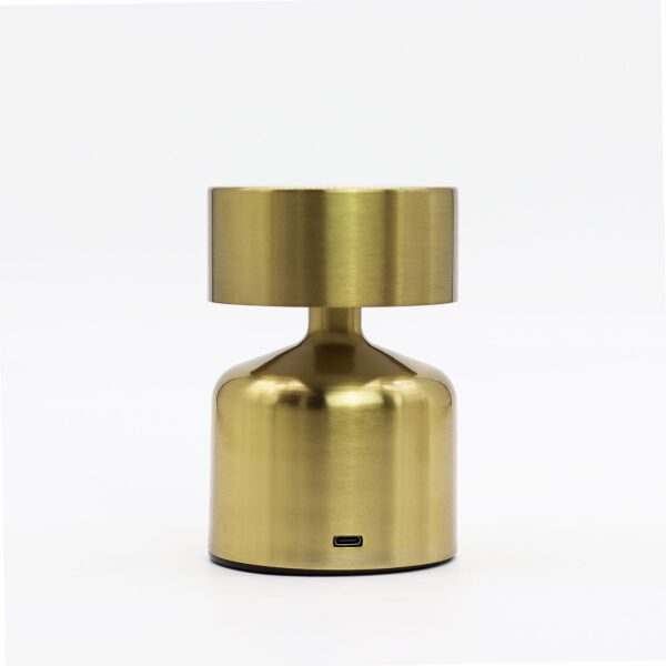 Lámpara táctil - Champiñón plano bronce - USB (C) - Recargable (400 vatios) - Imagen 2