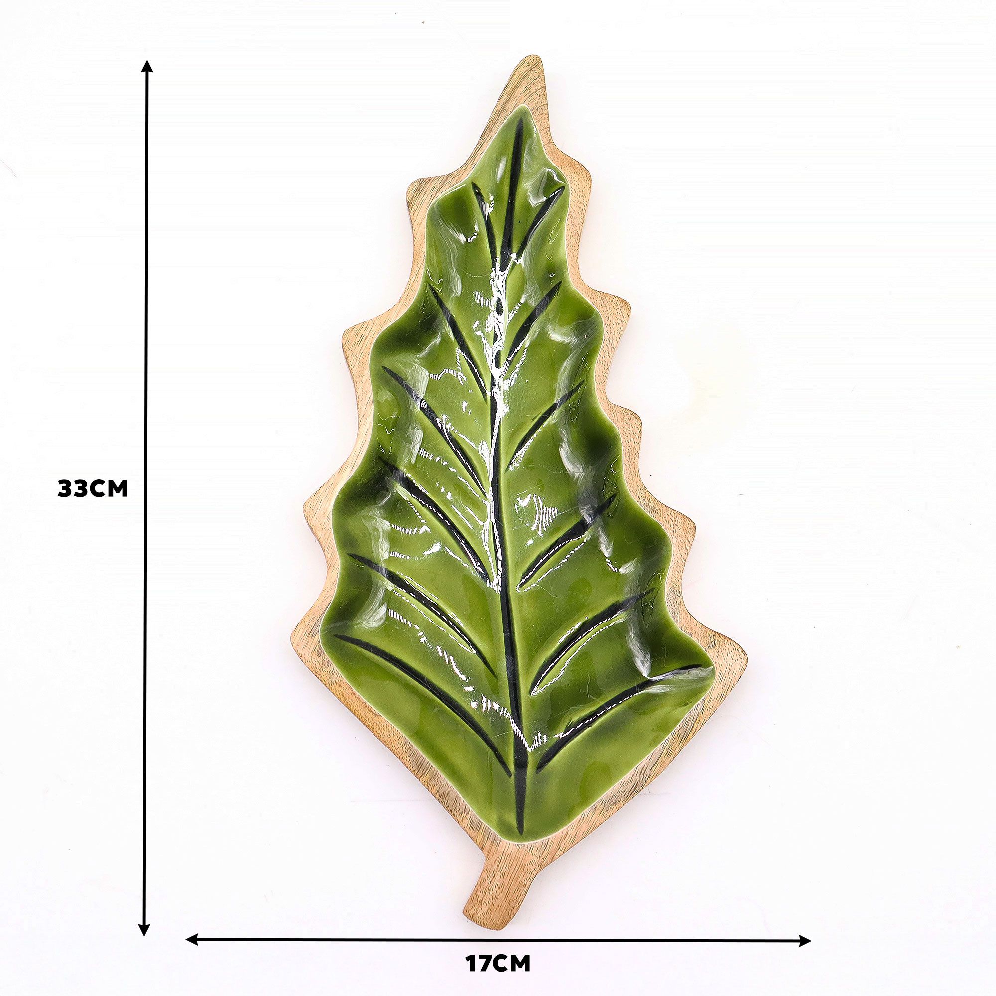 Perdido en el Bosque -  Tazón de madera con hoja esmaltada - 33x17cm - Imagen 10