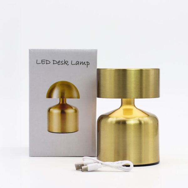 Lámpara táctil - Champiñón plano bronce - USB (C) - Recargable (400 vatios) - Imagen 4