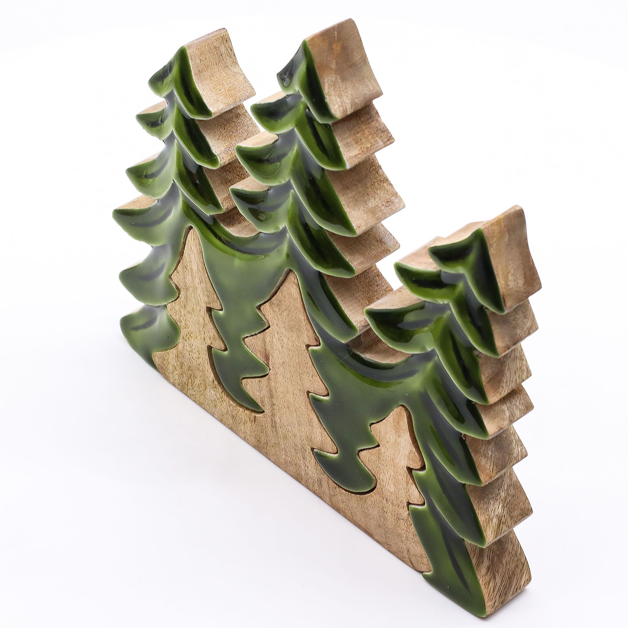 Perdido en el bosque - Decoración de madera 3D de tres árboles - 20x23 cm - Imagen 8