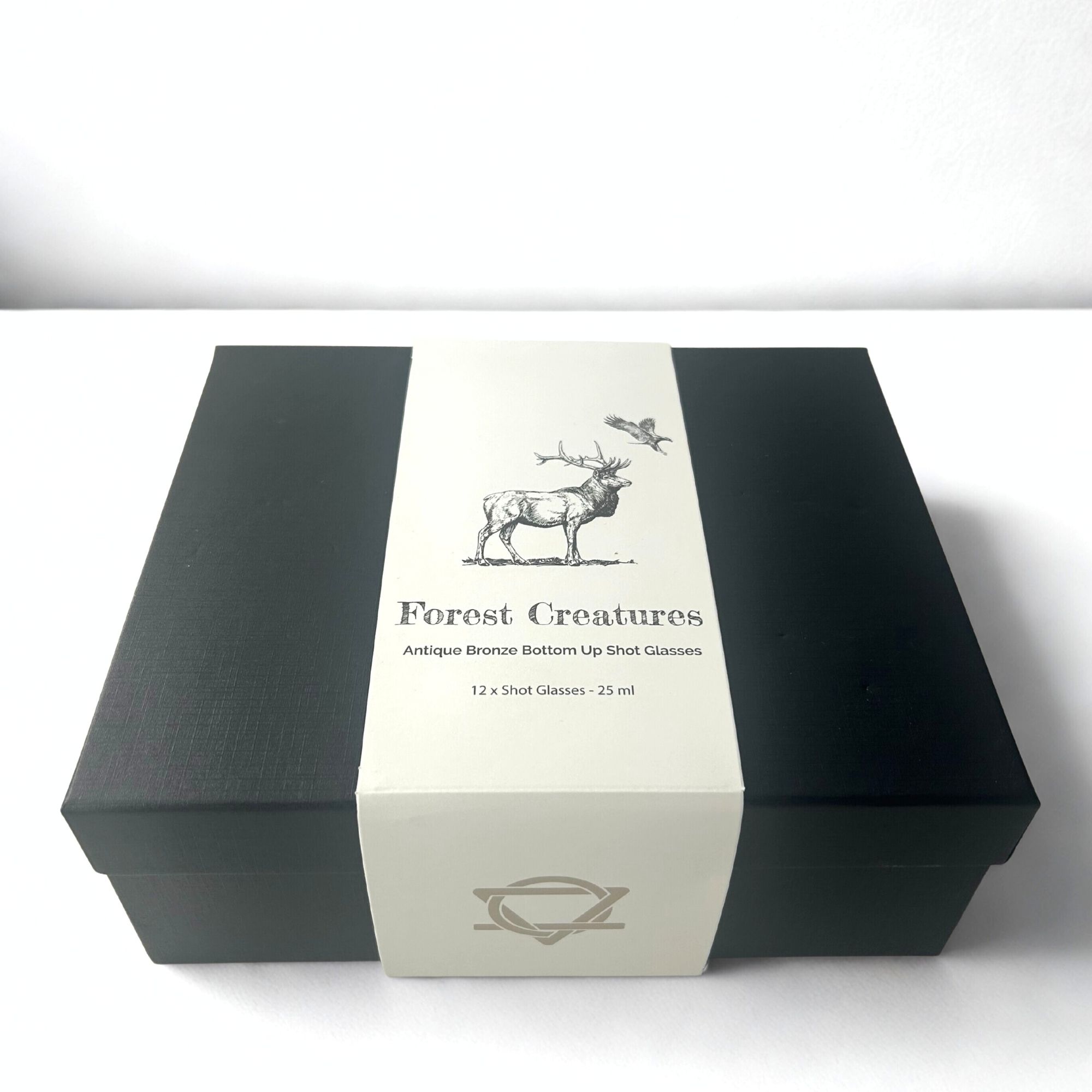 Conjunto de regalo de 12 vasos de chupito Bottom Up (25ml) - Bosque y Criaturas Místicas - Bronce Antiguo - Imagen 3