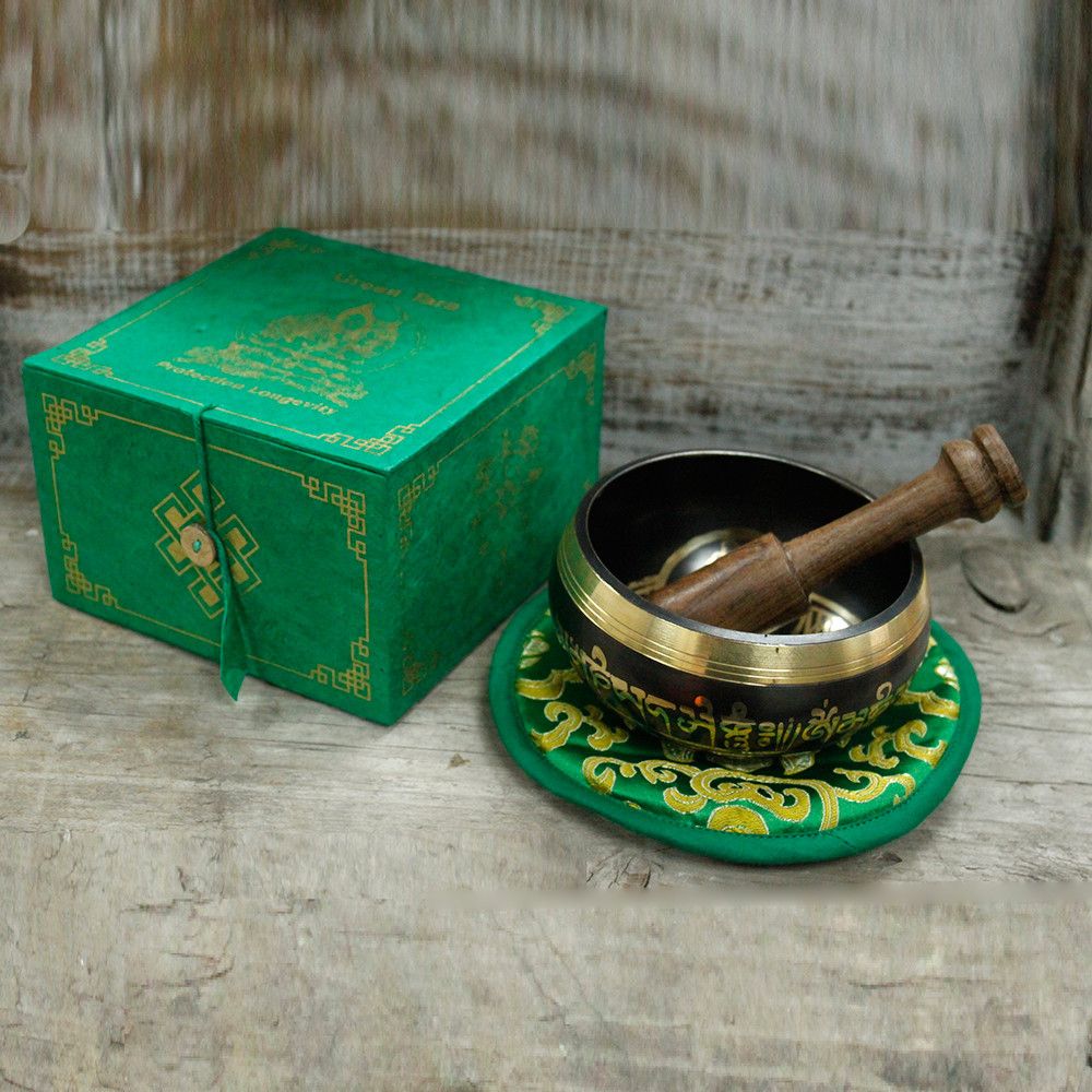 Cuenco tibetano set - Tara Verde 10cm (min 400gm) - Imagen 6