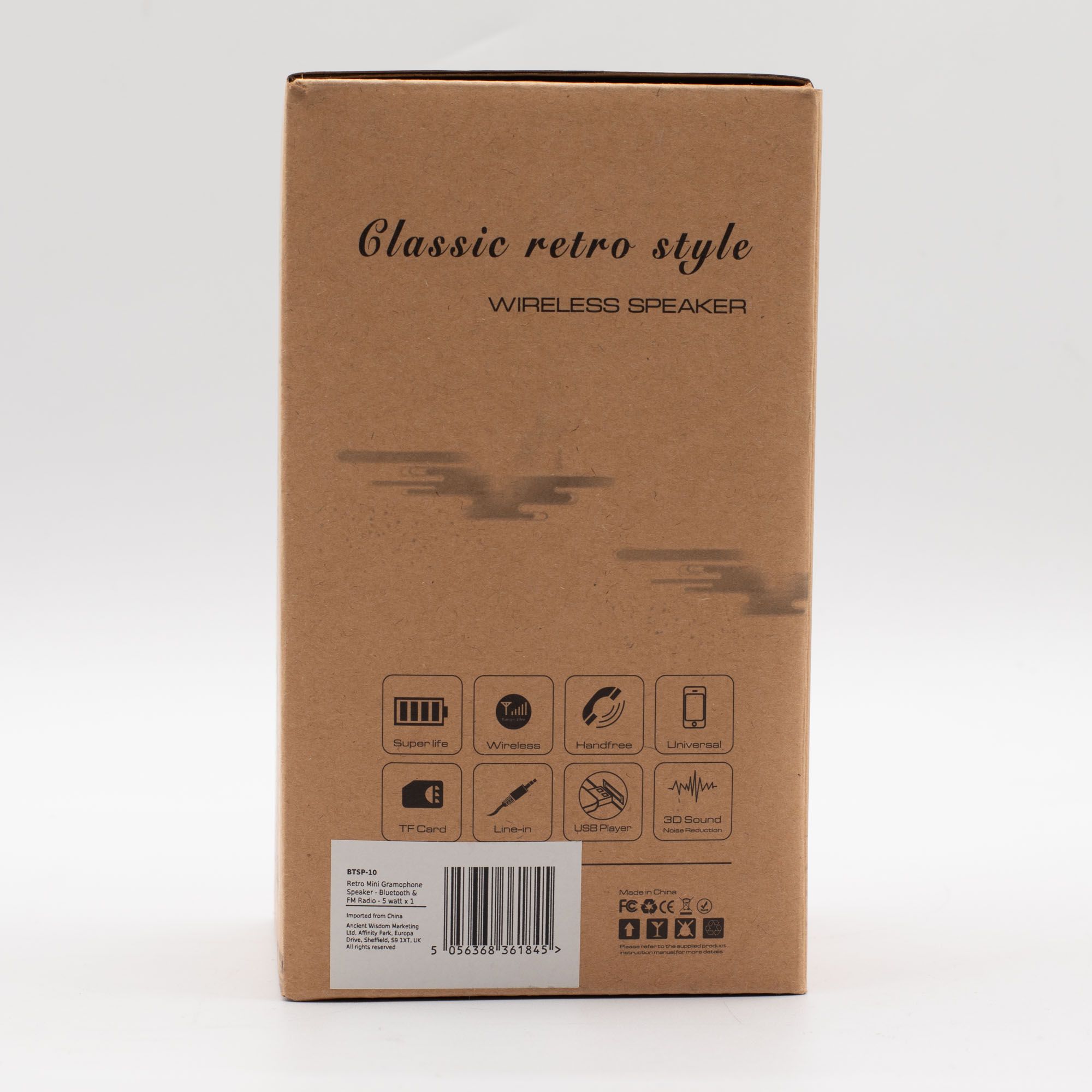 Altavoz mini gramófono retro - Bluetooth y radio FM - 5 vatios x 1 - Imagen 6