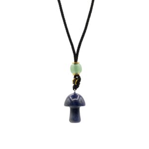 Collar de cuerda Colgante de piedra preciosa - Hongo de sodalita